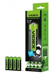 Baterijas Videx AA Alkaline, 1.5V, 2600mAh, 60 gab. cena un informācija | Baterijas | 220.lv