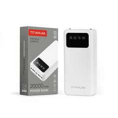 Power Bank - pārnēsājams akumulators 20 000mAh TITANUM OL22 White, pieejamie porti: Micro USB, Type-C, 2USB cena un informācija | Lādētāji-akumulatori (Power bank) | 220.lv