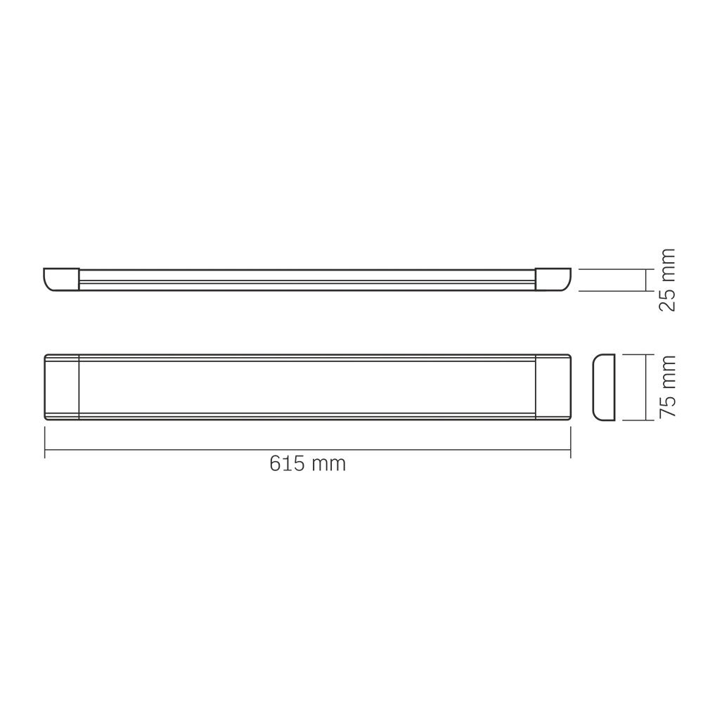 Tehniskais gaismeklis Videx LED 27W, 600mm cena un informācija | Griestu lampas | 220.lv