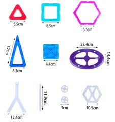 Krāsaini magnētiskie bloki Magnet, 71 gab.. cena un informācija | Konstruktori | 220.lv