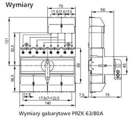 Выключатель источника питания 80A PRZK 3080N-W02 цена и информация | Электрические выключатели, розетки | 220.lv