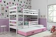 Bērnu gulta BMS44BR, 80x190 cm, balta/rozā cena un informācija | Bērnu gultas | 220.lv