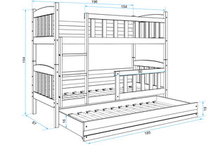 Bērnu gulta BMS46PRZI, 80x190 cm, gaiši brūna/zila cena un informācija | Bērnu gultas | 220.lv