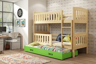 Детская кроватка BMS47PRZA, 90x200 см,  коричневый/зеленый цена и информация | Детские кровати | 220.lv