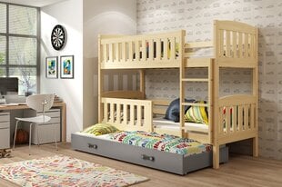 Bērnu gulta BMS47PRP, 90x200 cm, gaiši brūna/pelēka cena un informācija | Bērnu gultas | 220.lv