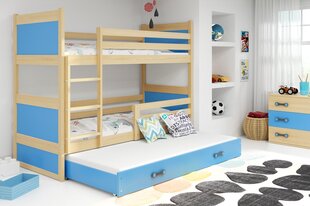 Bērnu gulta BMS63ZI, 80x160 cm, gaiši brūna/zila cena un informācija | Bērnu gultas | 220.lv