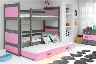 Bērnu gulta BMS66R, 80x190 cm, pelēka/rozā cena un informācija | Bērnu gultas | 220.lv