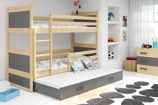 Bērnu gulta BMS67P, 80x190 cm, gaiši brūna/pelēka cena un informācija | Bērnu gultas | 220.lv