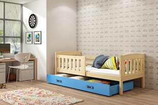 Bērnu gulta BMS95PRZI, 80x160 cm, gaiši brūna/zila cena un informācija | Bērnu gultas | 220.lv