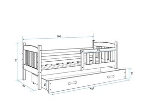 Bērnu gulta BMS95BZI, 80x160 cm, balta/zila cena un informācija | Bērnu gultas | 220.lv