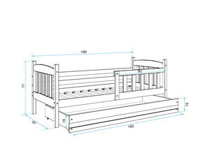 Bērnu gulta BMS96BB, 80x190 cm, balta cena un informācija | Bērnu gultas | 220.lv