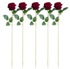 Искусственные розы 5 шт G7, красные цена и информация | цветочные соцветия 1 шт | 220.lv