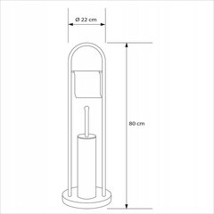 Tualetes papīra turētājs ar birsti Sepio, metāls cena un informācija | Vannas istabas aksesuāri | 220.lv