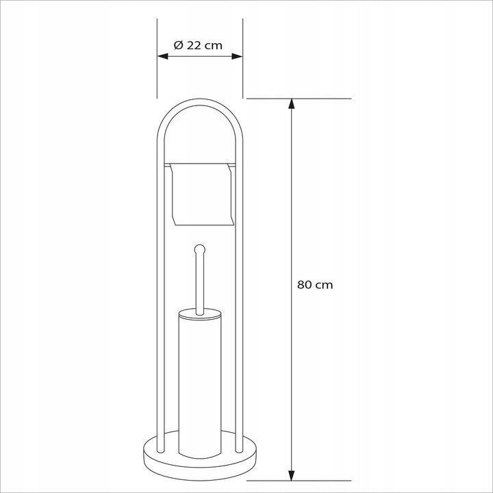 Tualetes papīra turētājs ar birsti Sepio, metāls цена и информация | Vannas istabas aksesuāri | 220.lv