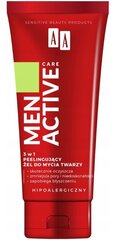 Sejas pīlinga želeja AA Men Active Care 3in1, 150 ml cena un informācija | Sejas ādas kopšana | 220.lv