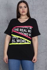 Черная модная футболка с аппликациями C746-46 цена и информация | Женские блузки, рубашки | 220.lv