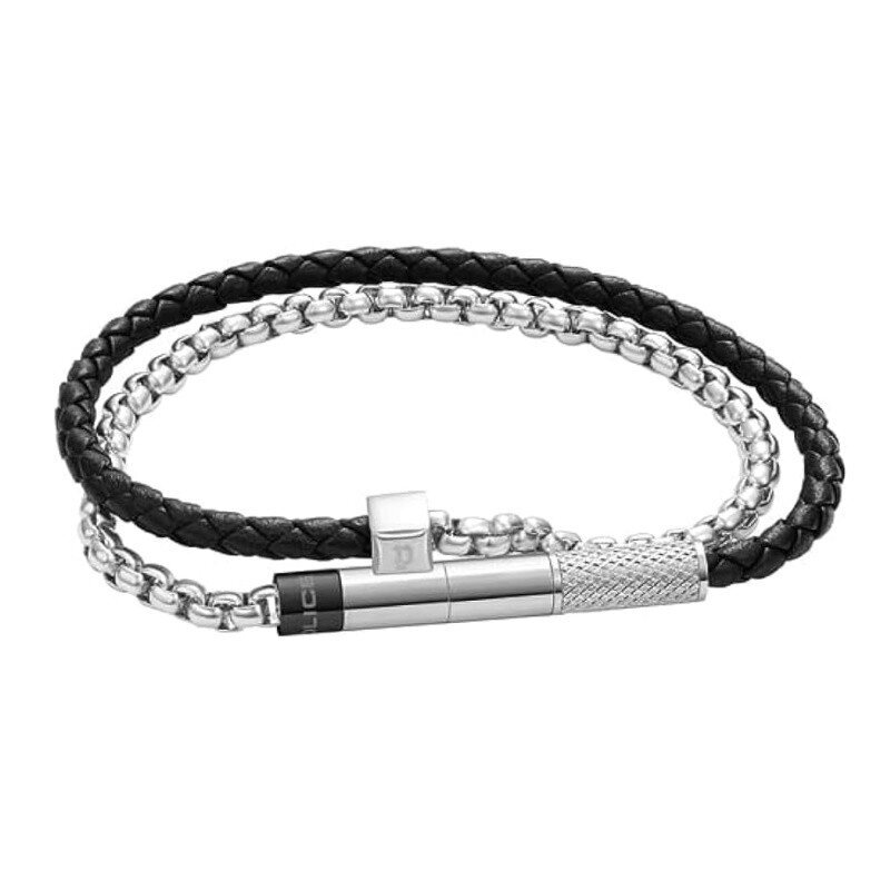 Police Twine Bracelet for Men Stainless Steel with beads and Leather PEAGB0012501 PEAGB0011501 cena un informācija | Kaklarotas | 220.lv