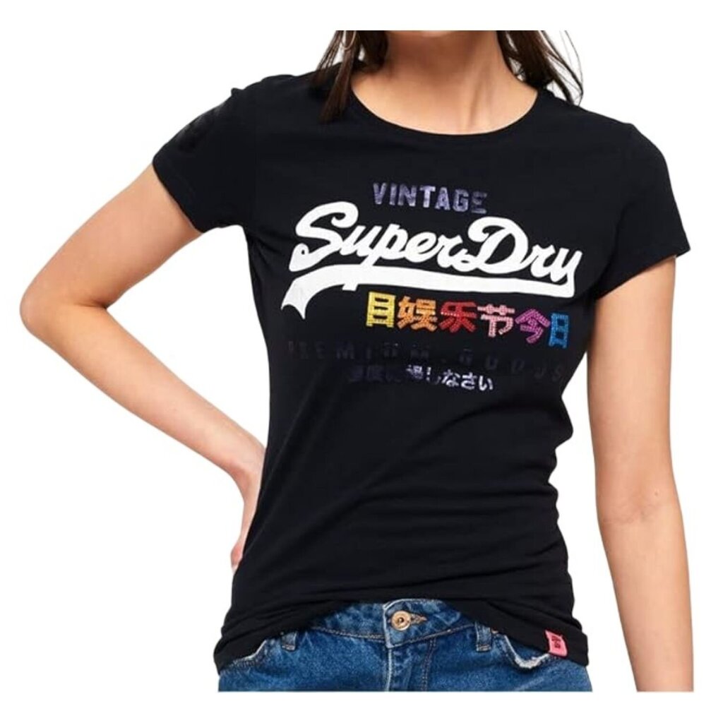 Superdry Premiu Goods Rhinestone Pop t-krekls sievietēm kokvilna цена и информация | T-krekli sievietēm | 220.lv