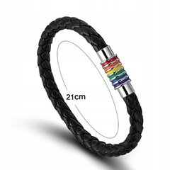 Радужная кожа LGBT BRANCH BANDLET PL48h RB1-BLACK-01 цена и информация | Браслеты | 220.lv