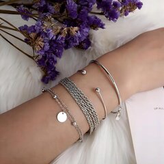 BOHO RETRO PUNK CHARMS BANGLE SET BOHO RETRO PUNK CHARMS BANGLE SILVER 4 шт. КОМПОЗИТ JU01 цена и информация | Браслеты | 220.lv