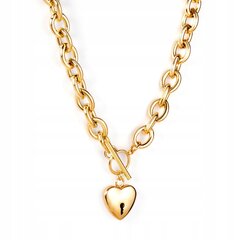GOLD BEAUTIFUL HEART CLOCK ķēdīte Modes elegance un šiks 45 cm EL35_GOLD cena un informācija | Kaklarotas | 220.lv