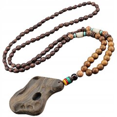 Деревянное ожерелье NEPAL BUDDHIST MALA Tibetan PAW HAND-MADE EL81 цена и информация | Украшения на шею | 220.lv