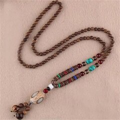 NEPAL BUDDHIST MALA TIBETAN Monk Wooden Necklace HANDMADE Amulet EL74 цена и информация | Украшения на шею | 220.lv