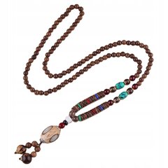 NEPAL BUDDHIST MALA TIBETAN Monk Wooden Necklace HANDMADE Amulet EL74 цена и информация | Украшения на шею | 220.lv