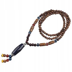 Деревянное ожерелье NEPAL BUDDHIST MALA Amulet HANDMADE Тибетский бисер EL70 цена и информация | Украшения на шею | 220.lv