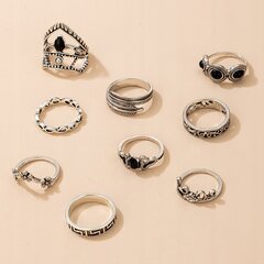 Серебряные кольца RETRO PUNK BOHO 74 SET OF RETRO RINGS 74 цена и информация | Кольца | 220.lv