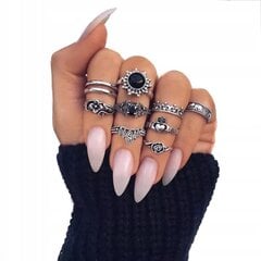 Серебряное кольцо RETRO PUNK BOHO 09 RETRO RING SET P09 цена и информация | Кольца | 220.lv