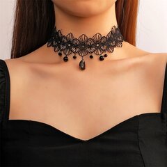 CHOKER Mežģīnes Izšūti Melns Gothic PURSUIT CH11 CH11 cena un informācija | Kaklarotas | 220.lv