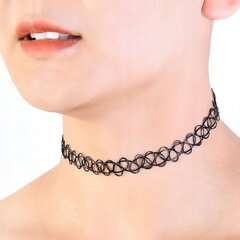 CHOKER CLASSIC melns gotisks kulons CH12 CH12 cena un informācija | Kaklarotas | 220.lv