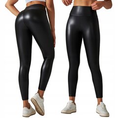 Legingi MODERN HIGH STRAIGHT ECO SKIN Elastīga PUSHUP BLACK XXL S29_XXL cena un informācija | Sporta apģērbs sievietēm | 220.lv