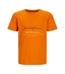 Jack & Jones bērnu T-krekls 12258157*01, oranžs/marmel 5715606058557 cena un informācija | Zēnu krekli | 220.lv