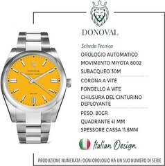 AUTOMATYCZNY Pulkstenis vīriešiem DONOVAL WATCHES SIMPSON + kaste DL0004 + kaste (zdo001d) TAY26889 cena un informācija | Vīriešu pulksteņi | 220.lv