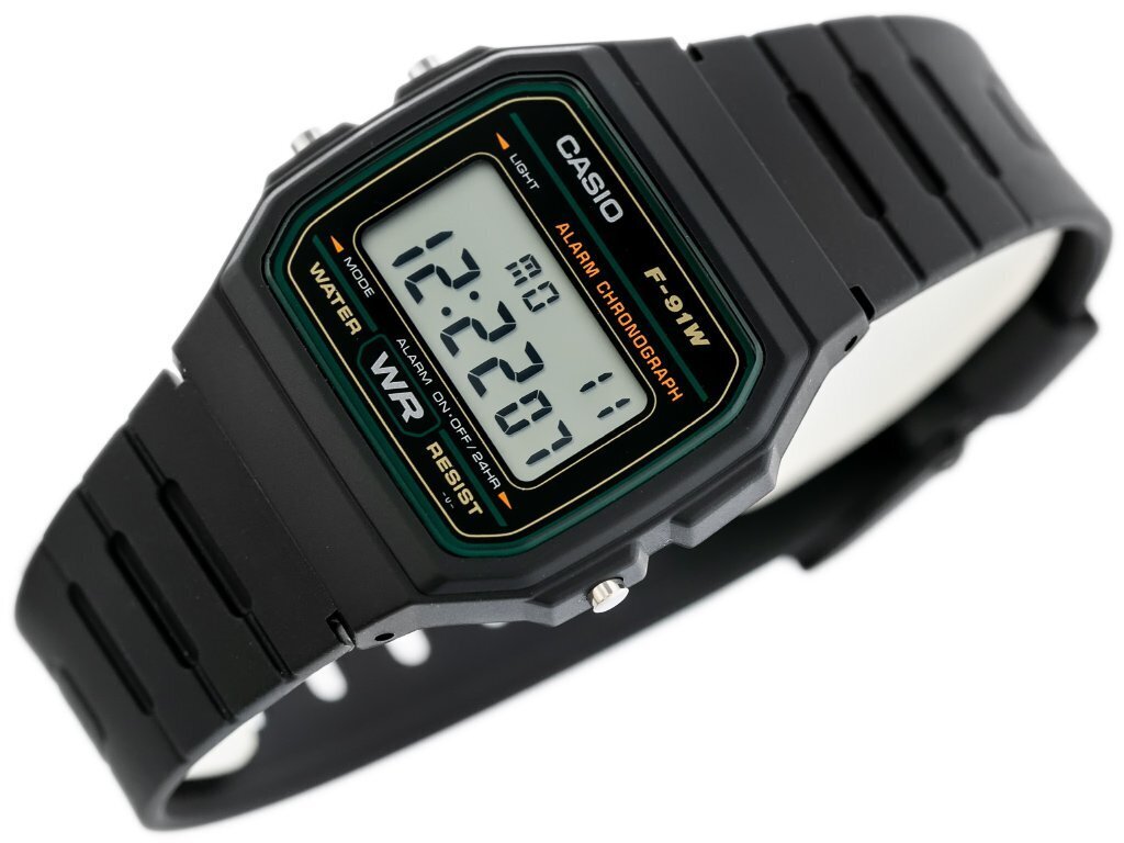 Pulkstenis vīriešiem Casio F-91WM-3DG (zd102c) + kaste TAY15107 cena un informācija | Vīriešu pulksteņi | 220.lv