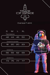 Trace of Space Oversize T-krekls vīriešiem melns "Visa atstātā telpa atkal tiks aizpildīta ar laiku" TOSB20001_S cena un informācija | Vīriešu T-krekli | 220.lv