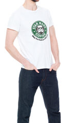 Trace of Space vīriešu balts T-krekls "Zvaigžņu kari kafija" TOSW10028_S cena un informācija | Vīriešu T-krekli | 220.lv