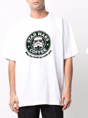 Trace of Space Oversize balts vīriešu T-krekls "Zvaigžņu kari kafija" TOSW20025_S cena un informācija | Vīriešu T-krekli | 220.lv