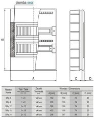 SRp-24 (N+PE) 2x12 распределительный щит скрытого монтажа цена и информация | Электрические выключатели, розетки | 220.lv