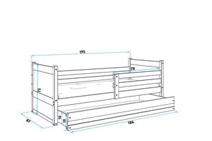 Детская кроватка BMS115R, 80x190 см, белый/розовый цена и информация | Детские кровати | 220.lv