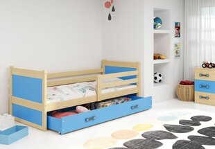 Bērnu gulta BMS121ZI, 90x200 cm, gaiši brūna/zila cena un informācija | Bērnu gultas | 220.lv