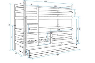 Детская кроватка BMS139PRZA, 80x160 см,  коричневый/зеленый цена и информация | Детские кровати | 220.lv