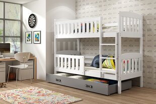 Bērnu gulta BMS142BP, 80x190 cm, balta/pelēka cena un informācija | Bērnu gultas | 220.lv