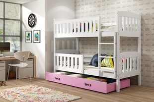 Bērnu gulta BMS142BR, 80x190 cm, balta/rozā cena un informācija | Bērnu gultas | 220.lv