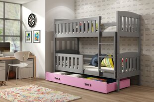 Bērnu gulta BMS143PR, 90x200 cm, pelēka/rozā cena un informācija | Bērnu gultas | 220.lv