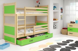 Bērnu gulta BMS159ZA, 80x160 cm, gaiši brūna/zaļa cena un informācija | Bērnu gultas | 220.lv