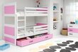 Bērnu gulta BMS161R, 80x190 cm, balta/rozā цена и информация | Bērnu gultas | 220.lv