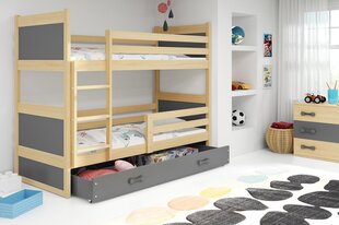 Bērnu gulta BMS163P, 80x190 cm, gaiši brūns/pelēks cena un informācija | Bērnu gultas | 220.lv
